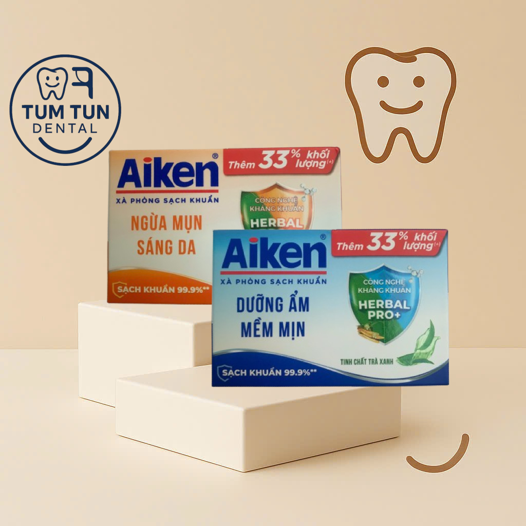[Tăng 33%] Xà Bông Cục Aiken Kháng Khuẩn 120g – Sạch Khuẩn, Dịu Nhẹ