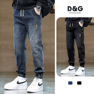 Quần Jean Jogger Bo Ống, Quần Bò Nam Cạp Chun Dây Rút Mặc Đi Làm Đi Chơi Thoải Mái [BGJ097]