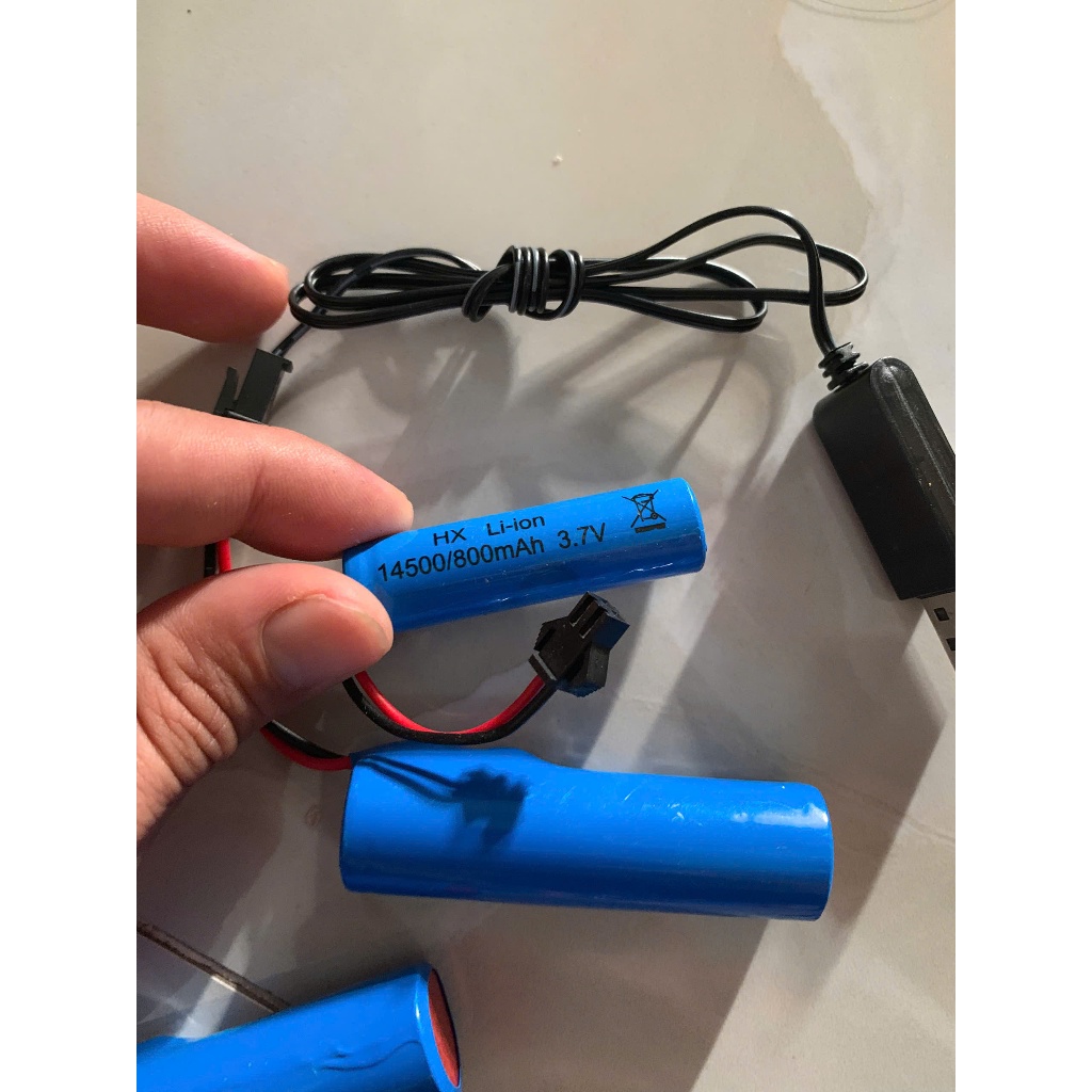 Dây sạc pin 3.7v 18650 3200mah 14500 800mah xe điều khiển vừa nhỏ