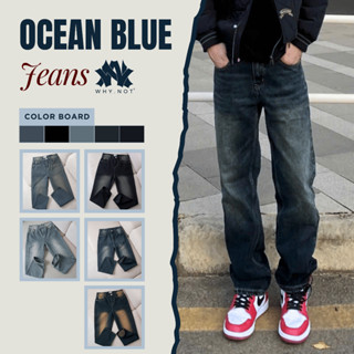 [CÓ BIGSIZE] - Quần Jeans Nam WHY.NOT OCEAN BLUE JEANS- Quần Jean Nam Màu Xanh Đậm Ống Suông