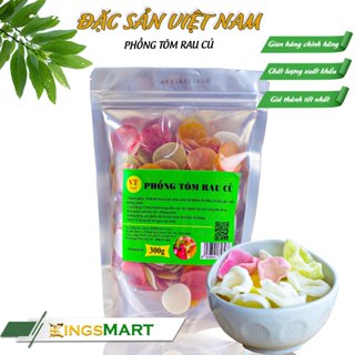  Bánh phồng tôm rau củ - Thương hiệu VIDATA - Đặc sản Tây Sơn Bình Định - Túi 300g - Kingsmart 