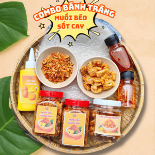 Bánh tráng phơi sương BẢY NGA combo bánh tráng sốt muối béo đồ ăn vặt - COMBO ĐỦ VỊ