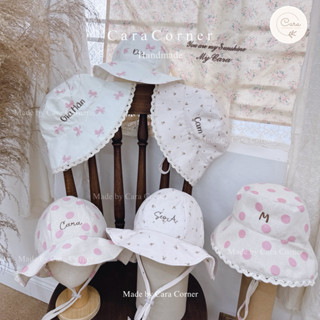 [CARA CORNER] Mũ mùa hè THÊU TÊN theo yêu cầu cho bé và mẹ