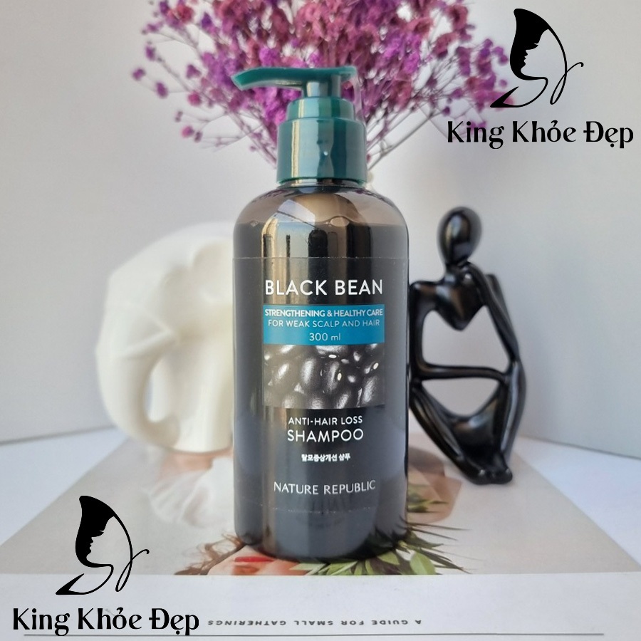 Dầu Gội Nature Republic Black Bean Anti Hair Loss Shampoo 300ml Làm Sạch Da Đầu Dưỡng Tóc