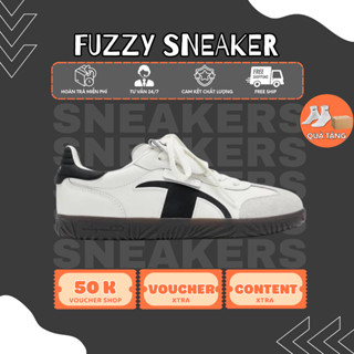 Giày Champion Essentials T-Trainer Cream Black Retro Thoáng Khí Nam Nữ Dễ Phối Đồ Fuzzy Sneaker.