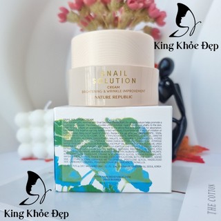 Kem Dưỡng Da Nature Republic Snail Solution Cream Dưỡng Ẩm Làm Mịn Da Ốc Sên Hàn Quốc