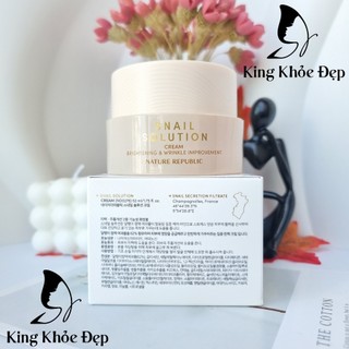 Kem Dưỡng Da Nature Republic Snail Solution Cream Dưỡng Ẩm Làm Mịn Da Ốc Sên Hàn Quốc
