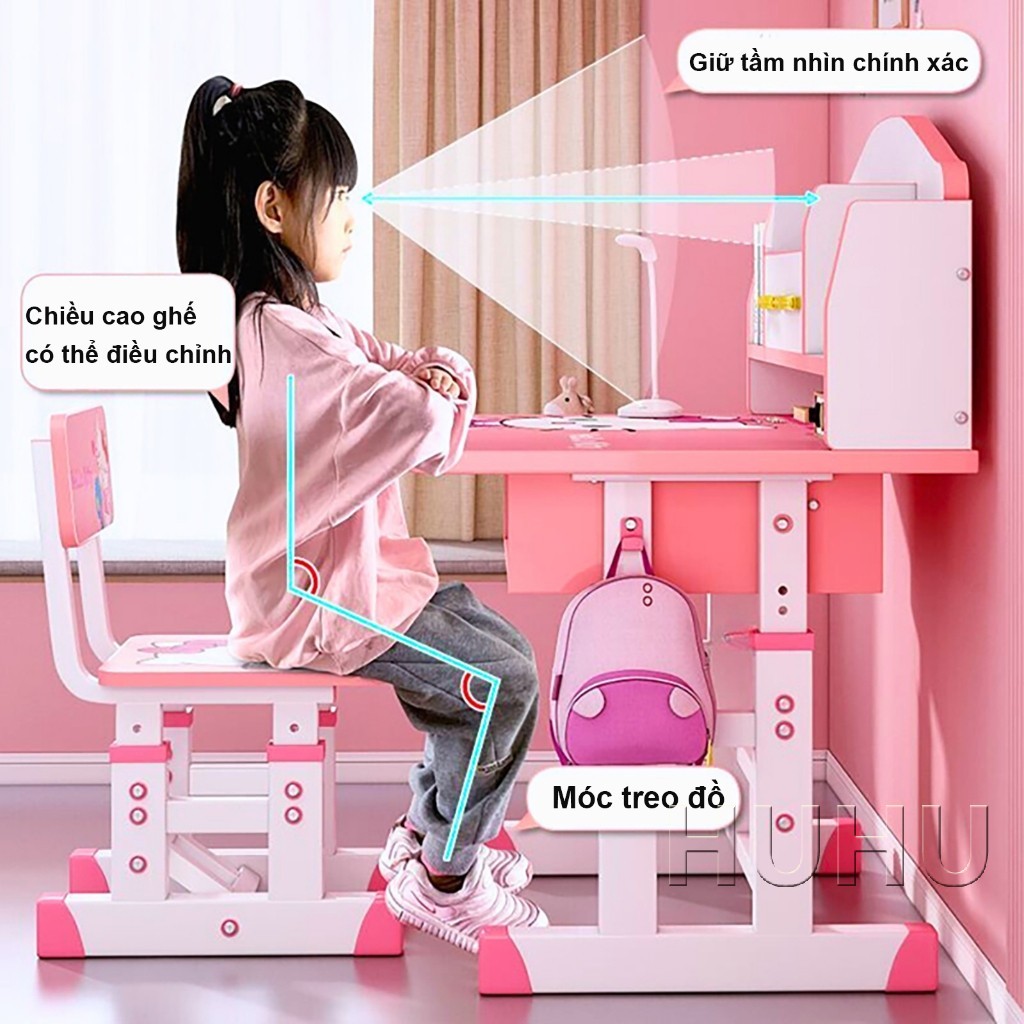 HUHU Bàn học nâng hạ chiều cao chống gù  Bảo vệ cột sống dễ điều chỉnh phù hợp mọi độ tuổi | BigBuy360 - bigbuy360.vn