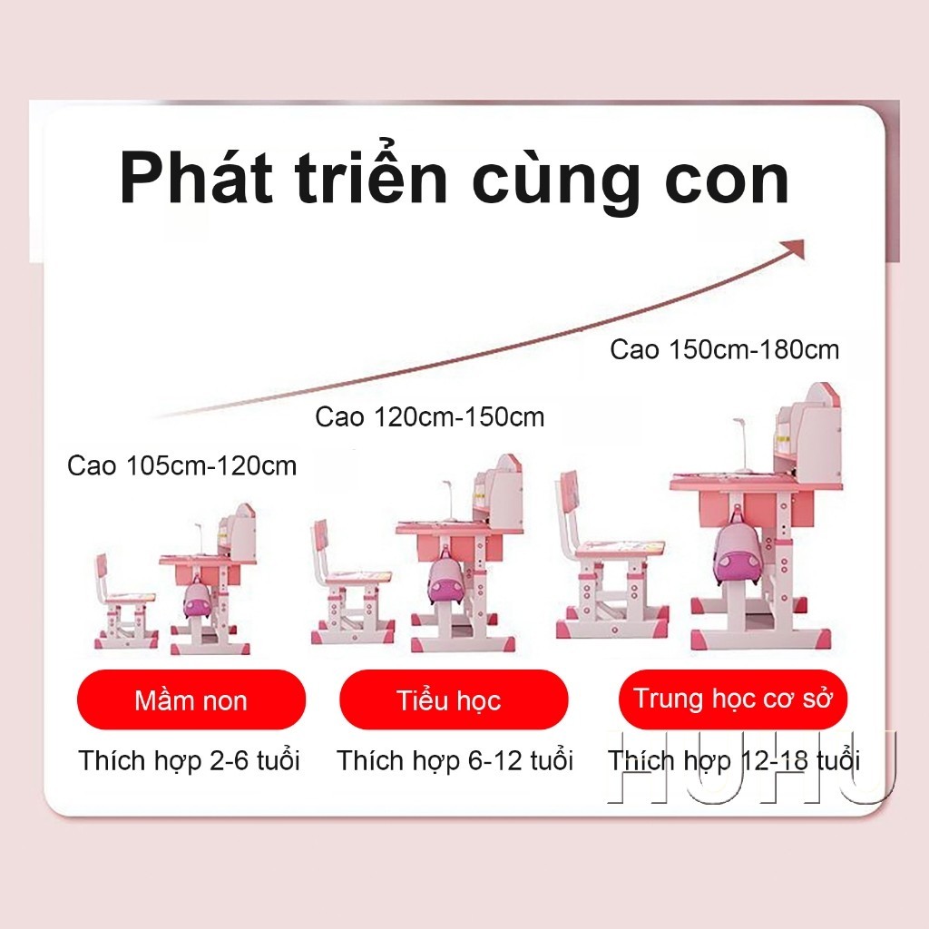 HUHU Bàn học nâng hạ chiều cao chống gù  Bảo vệ cột sống dễ điều chỉnh phù hợp mọi độ tuổi | BigBuy360 - bigbuy360.vn