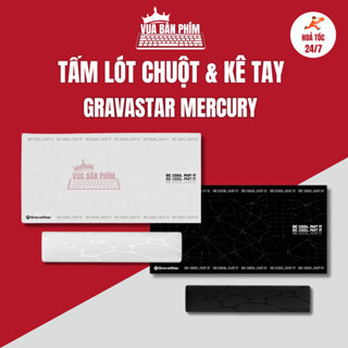 Miếng kê tay bàn phím, tấm lót chuột  Gravastar Mercury  dày 3mm. đệm cao su non, kích thước 36/44cm siêu êm ,chống mỏi