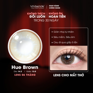 Kính áp tròng VIVIMOON lens cận nâu tự nhiên cho mắt thở Huế Brown (Giá 01 đôi)