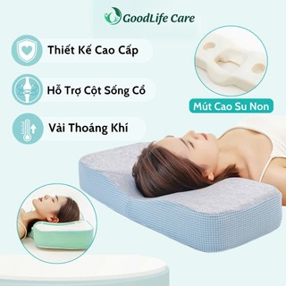  Gối Công Thái Học Cao Cấp Goodlife Care Cho Người Lớn Trẻ Em Gối Ngủ Mút Cao Su Non Chống Đau Mỏi Cổ Vai Gáy Ngáy Ngủ 