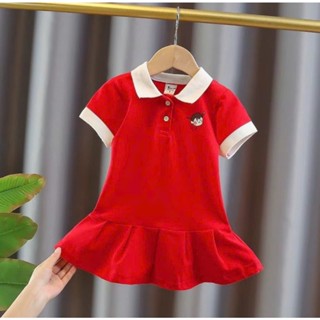 váy bé gái thiết kế cổ bẻ  dáng đuôi cá cho bé gái 9-33kg cất liệu cotton thấm hút mồ hôi