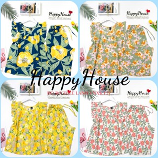 Đồ tole nữ mặc nhà, Bộ Lanh Trung Niên Quần Lửng Áo Cổ Tròn Tay Cánh Tiên 45-85kg VNXK F21 cao cấp - Happyhouse93