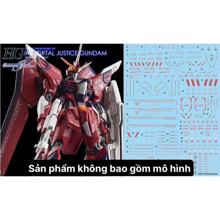 [Ghost/G-rework] Decal/Đề can nước mô hình HG Immortal Justice Gundam