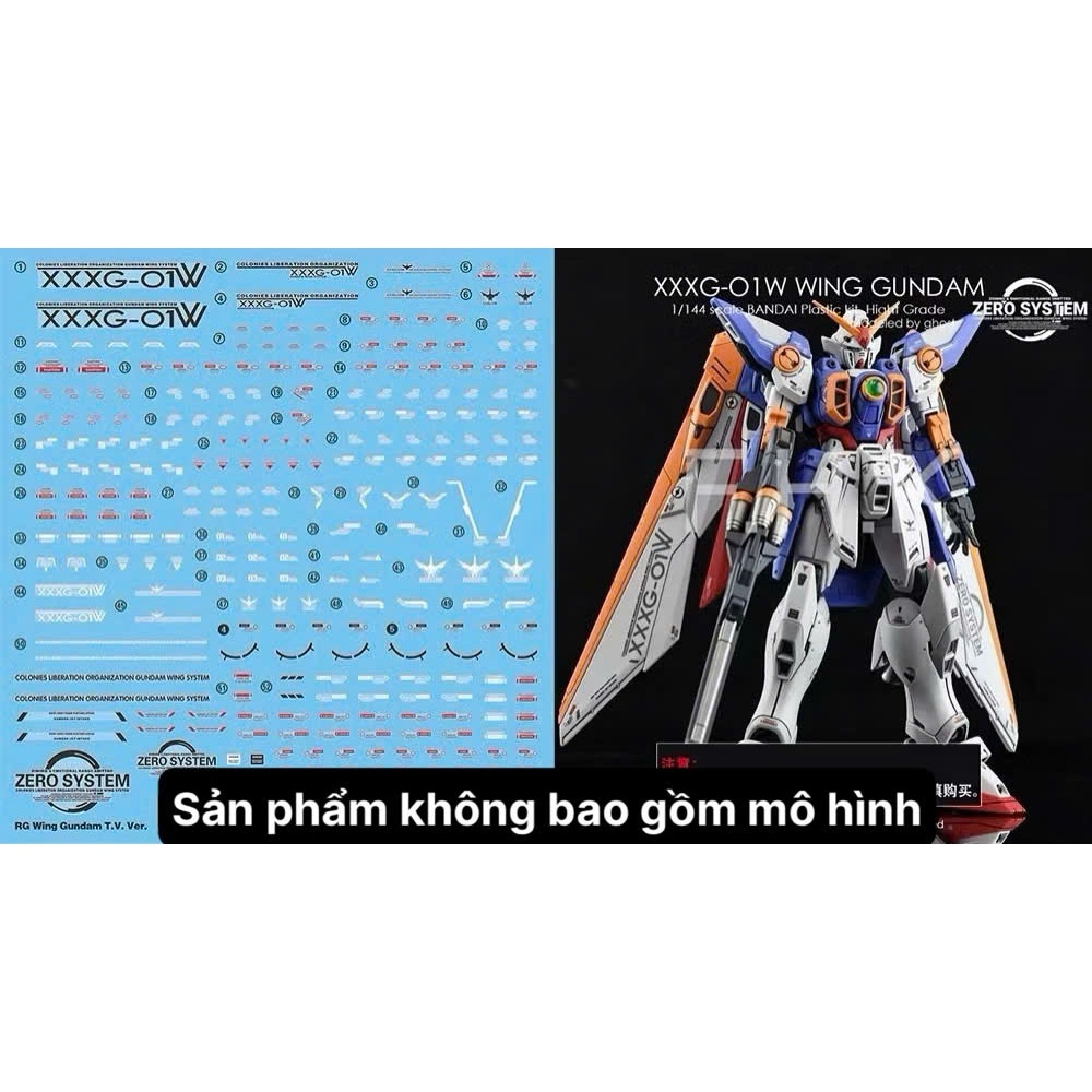 [Ghost/Yan Ghost] Decal/Đề can nước mô hình RG Wing Gundam TV ver