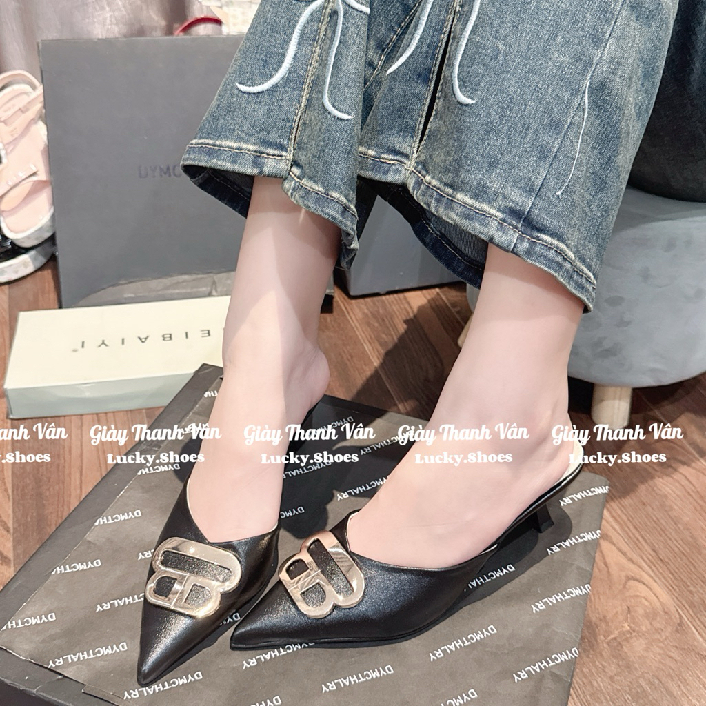 Giày sục cao gót BB mũi nhọn cao 5 phân (G0090)