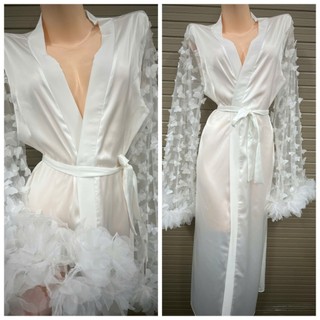 Áo Choàng Trang điểm Cô Dâu, đi biển Tay lưới phối cánh bướm xinh xắn, lụa Latin mềm mịn mát free size