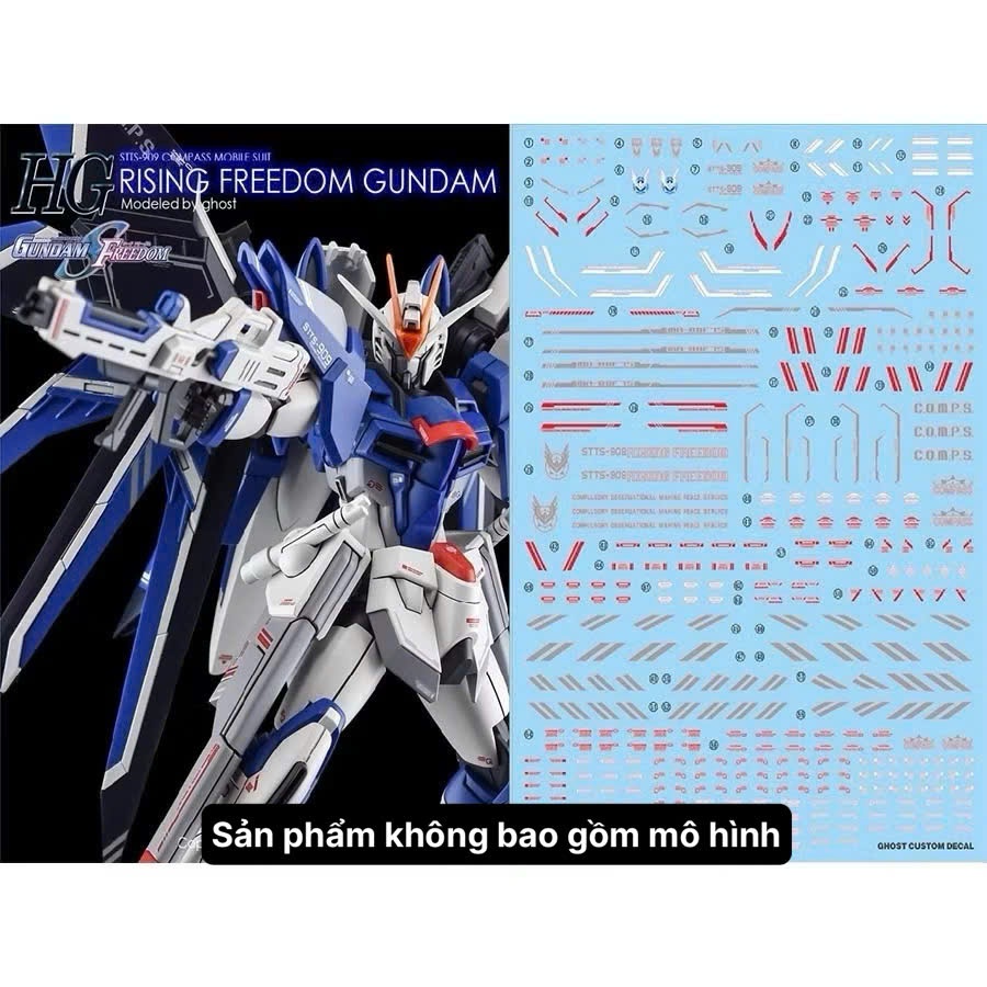[Ghost/G-Rework] Decal/Đề can nước mô hình HG Rising Freedom Gundam