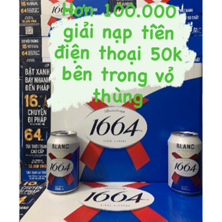 Bia Trúng Thưởng - Thùng 24 lon Bia Blanc 1664 - HSD 6/2026 - Nồng độ cồn 5%