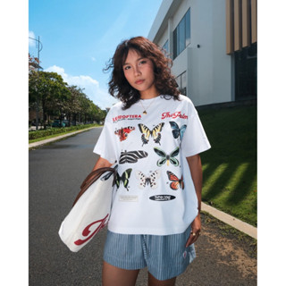 CHÍNH HÃNG - Áo Thun Trắng "BUTTERFLY" Form Boxy UNISEX - ThePalm