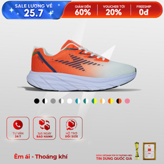 Giày thể thao chạy bộ nam nữ Goya Plus năm 2025 màu trắng cam