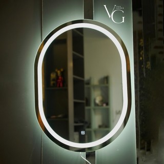 VG4 - Gương Cảm Ứng Đèn LED Thông Minh - Hình Oval Đứng -Treo tường - Đa Năng - Hiện Đại