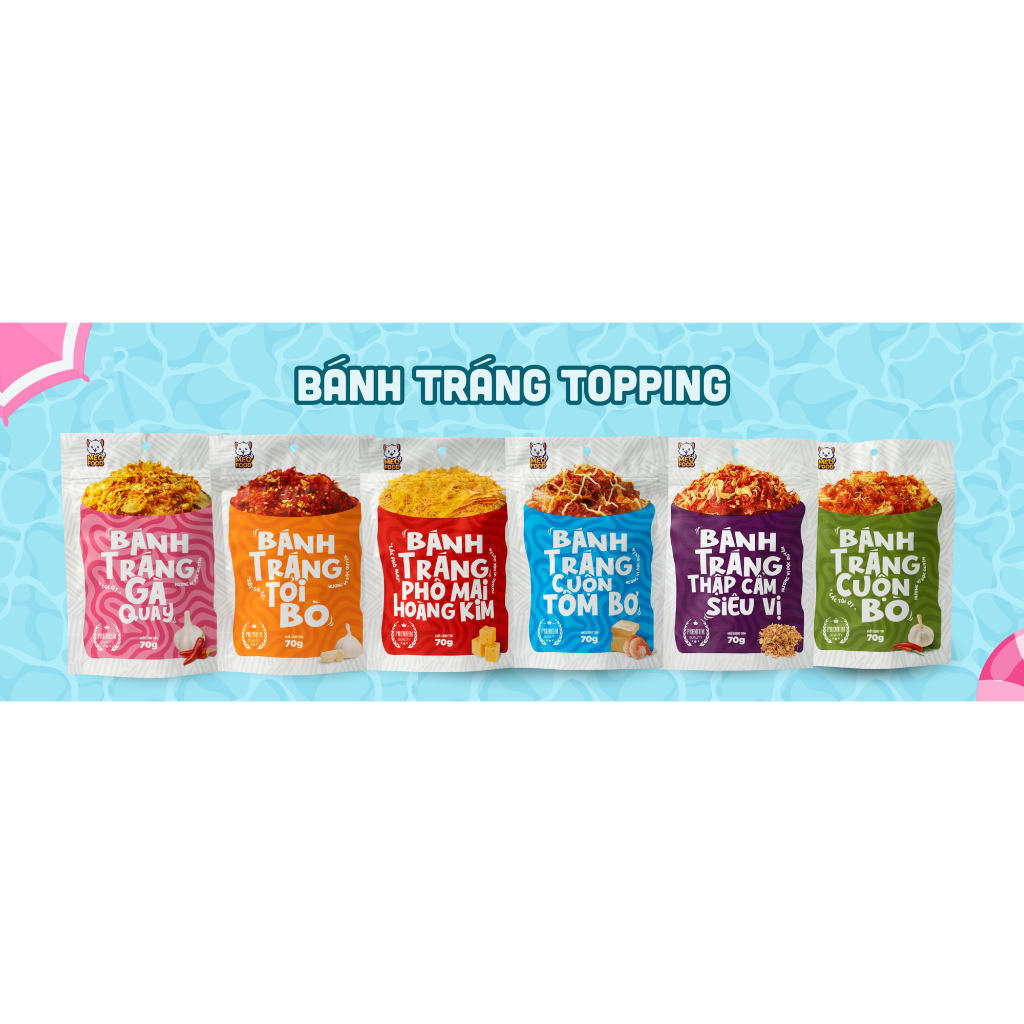 Bánh tráng trộn thơm ngon siêu topping size lớn 70g thương hiệu nhà Mèo Food (Có Ship hỏa tốc KV Hà 