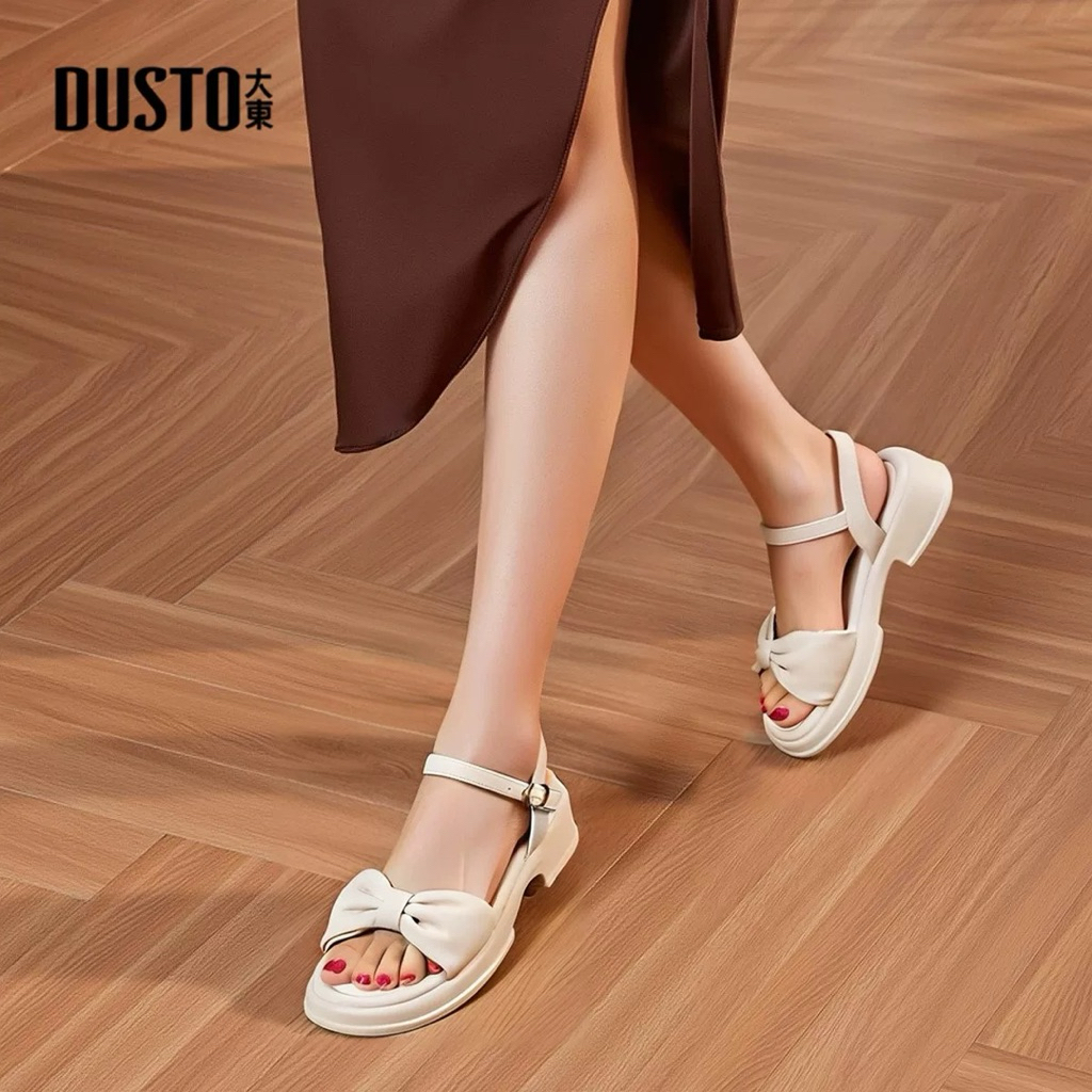 [Đặt trước] Xăng đan Dusto chính hãng quai nơ đế cao 3,5cm