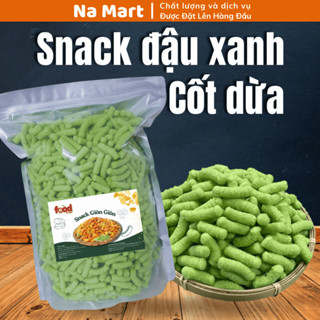 1kg Bỏng Đậu Xanh Nước Cốt Dừa - Túi Zíp Tiện Dụng - Snack Đậu Xanh Nước Cốt Dừa