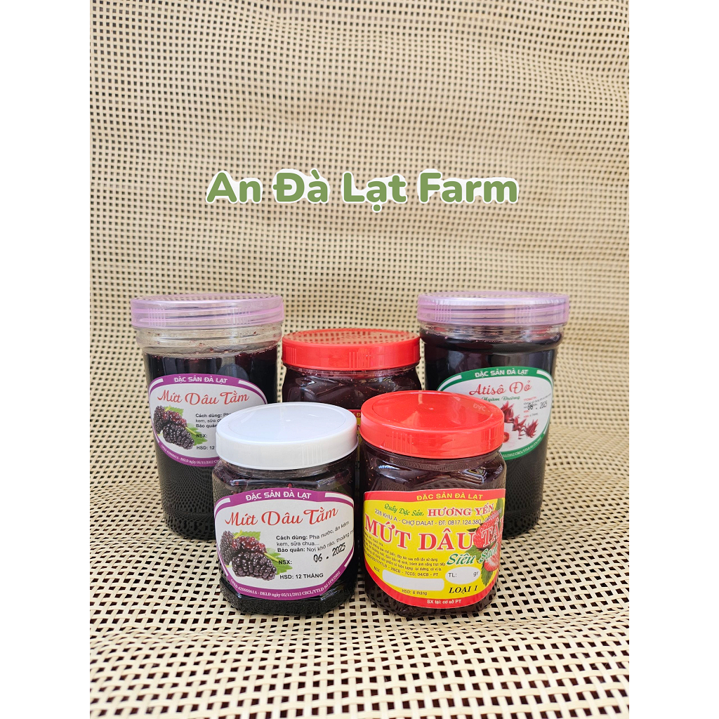 Các loại mứt dâu Đà Lạt, Mứt dâu tây, mứt dâu tằm, mứt hoa Atiso đỏ - An Đà Lạt Farm