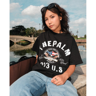 CHÍNH HÃNG - Áo Thun Đen "EAGLE BADGE" Form Boxy UNISEX - ThePalm