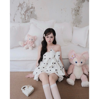 Brand Cherie - KATTY TOP Áo dáng bí chấm bi phối nơ bản to phong cách