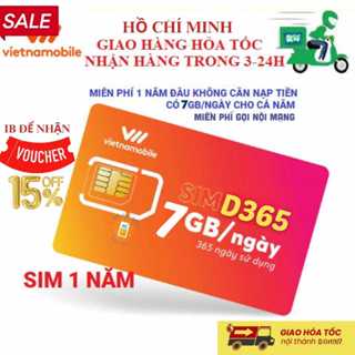 Sim vietnamobile data 4g vào mạng 1 năm miễn phí 12 tháng 7GB/ngày 210gb/tháng giá rẻ