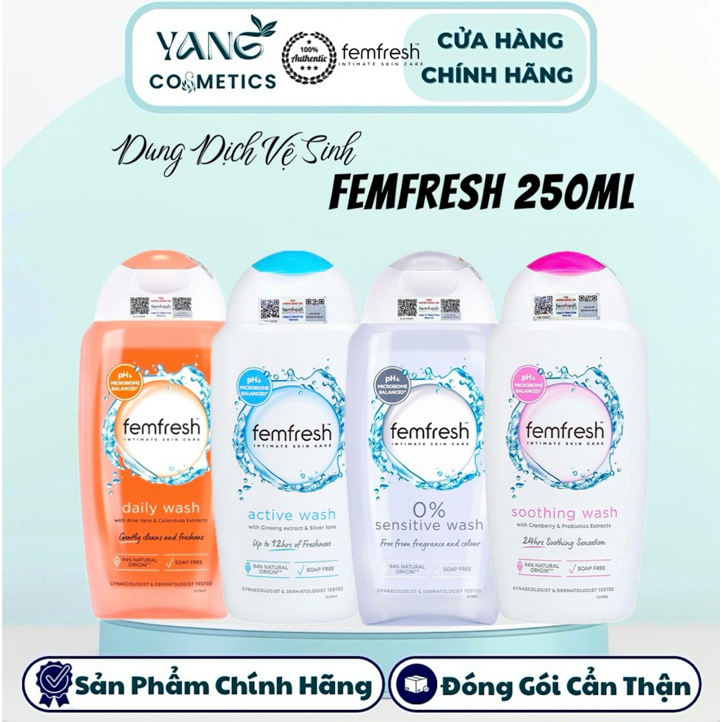 Dung Dịch Vệ Sinh Phụ Nữ Femfresh Intimate Skin Care 250ml femfresh Daily Active Sensitive Soothing