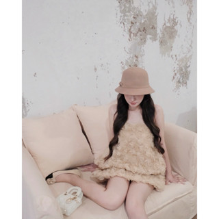 Brand Cherie - MUMMY SET Áo quây bồng phối chân váy chữ A phủ hoa 3D nổi