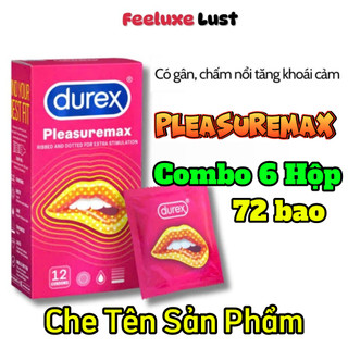  Combo 6 Hộp 72 Bao Cao Su Durex Pleasuremax – Siêu Mỏng  Gân Gai – Nhiều Gel – Dễ Đeo | Giao Hàng Nhanh Kín Đáo 