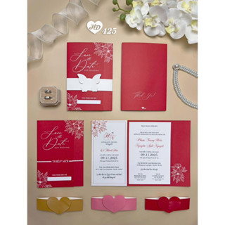 Thiệp cưới gập 3, mẫu mới hot năm 2025 (nhiều mã, nhận từ 50 thiệp)