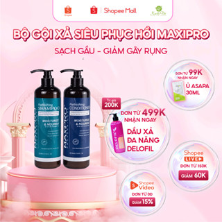  Dầu gội xả dưỡng tóc mềm mượt giảm gàu ngăn gãy rụng phục hồi tóc hư tổn Maxipro 500 800ml - Mỹ phẩm Xuân Thì 