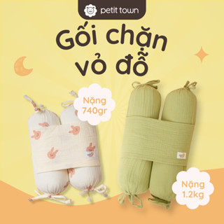 Gối chặn vỏ đỗ vải xô muslin cho bé sơ sinh Petit Town