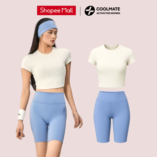 [Outlet không đổi trả]Set đồ thể thao nữ tập gym yoga đạp xe Áo Croptop & Quần Biker Co giãn - Coolmate Active For Women