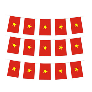 Cờ Dây Tổ Quốc Việt Nam – Vải Satanh Bền Đẹp – Trang Trí Lễ Hội, Trường Học