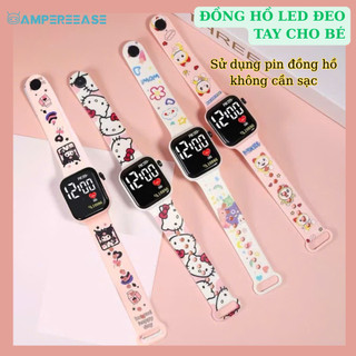 Đồng hồ led điện tử deo tay bé trai bé gái AMPEREEASE nhiều hình dễ thương Đoremon, hellokitty, kuromi