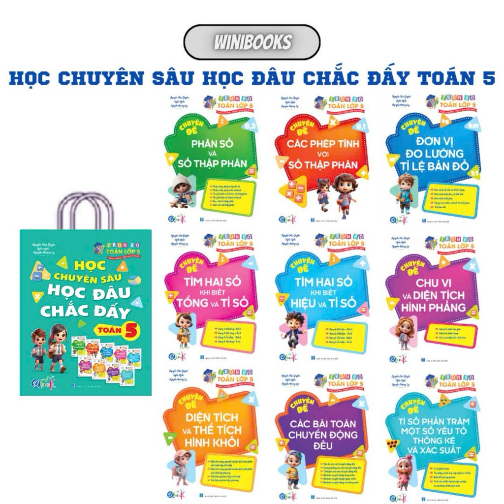 Sách - [Lớp 5] - (Bộ 9 quyển): Trọn bộ Toán lớp 5 - Học Chuyên Sâu Học Đâu Chắc Đấy Toán 5