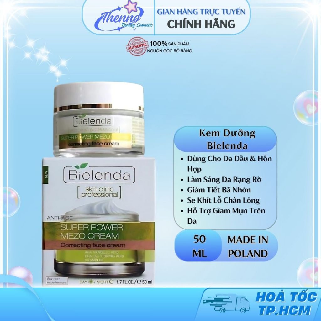 Kem Dưỡng Chống Lão Hoá Bielenda Super Power Mezo Skin Clinic Correcting 50ml Ba Lan