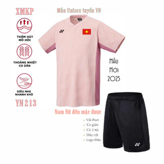 Áo thể thao VN Cầu Lông, Pickleball, Bóng Bàn, Bóng Chuyền mã đẹp bán chạy, vải thun mè thoáng khí, in cờ (YN213)