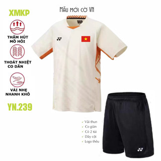 Áo thể thao VN Cầu Lông, Pickleball, Bóng Bàn, Bóng Chuyền mã đẹp bán chạy, vải thun mè thoáng khí, in cờ (YN239)