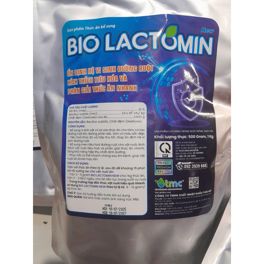 Biolactomin men tiêu hoá cao cấp cho lươn ếch cá...