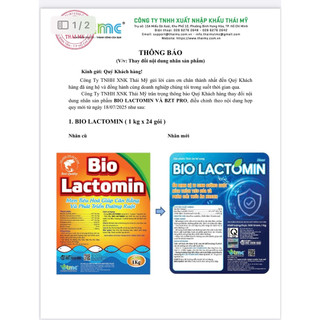 Biolactomin men tiêu hoá cao cấp cho lươn ếch cá...