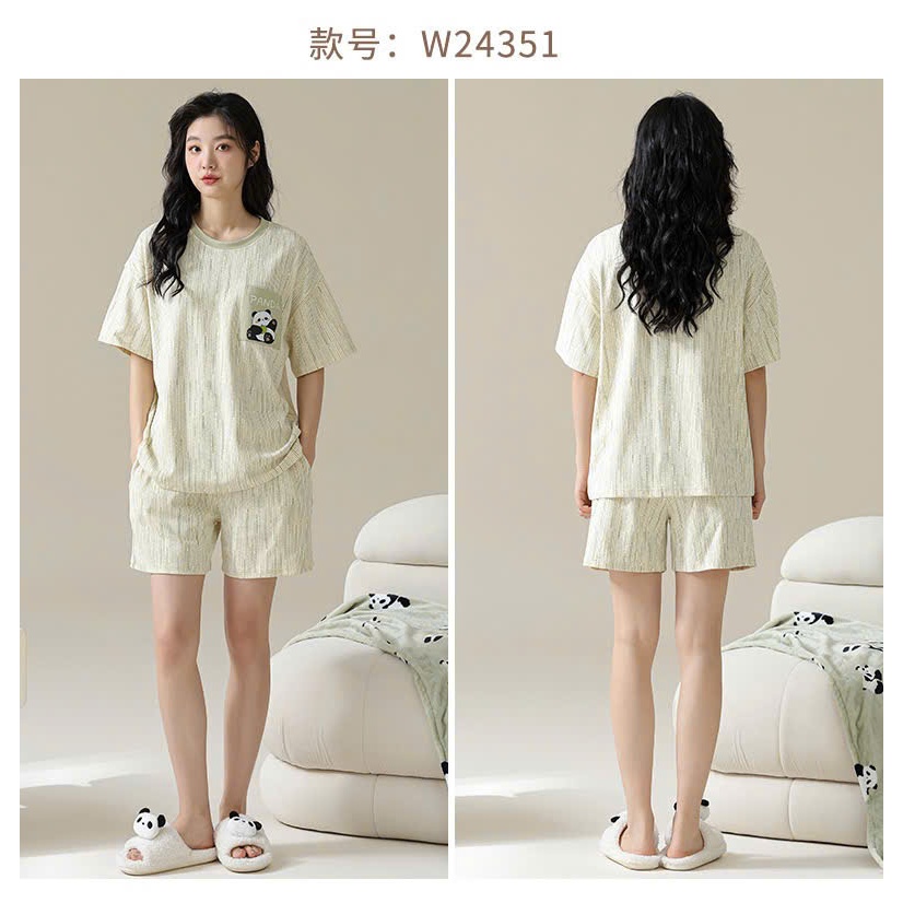 Đồ bộ đồ mặc nhà nữ mùa hè quần đùi vải cotton co giãn thoáng mát đồ bộ có may sẵn đệm mút ngực